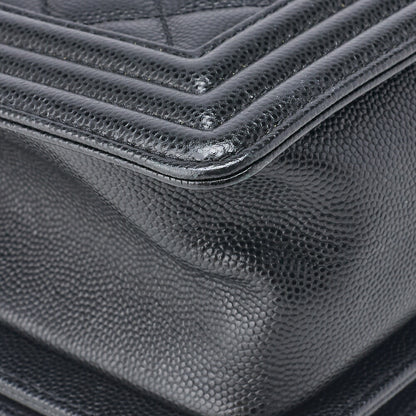 CHANEL Shoulder Tote Bag Matelasse Caviar Skin Black Gold-Tone Hardware Pre-Owned - Vintage La Charme