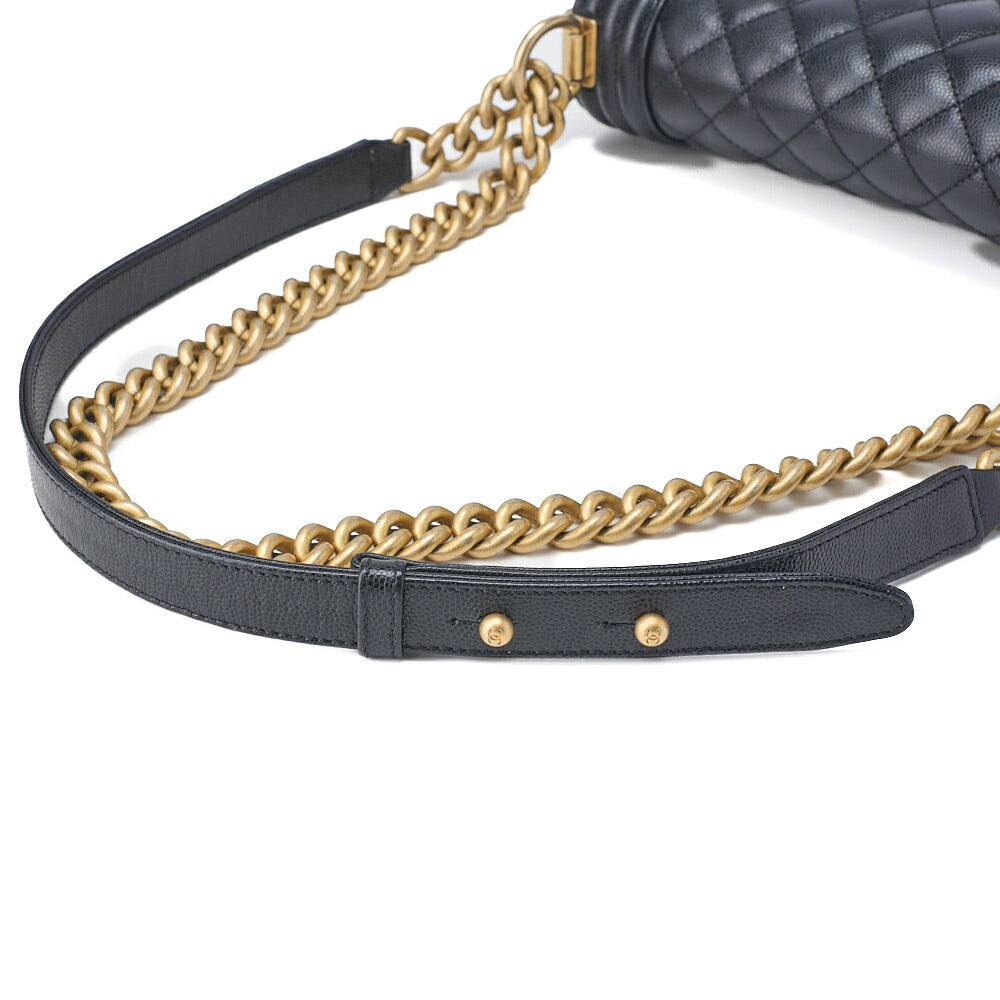 CHANEL Shoulder Tote Bag Matelasse Caviar Skin Black Gold-Tone Hardware Pre-Owned - Vintage La Charme