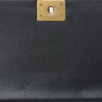 CHANEL Shoulder Tote Bag Matelasse Caviar Skin Black Gold-Tone Hardware Pre-Owned - Vintage La Charme