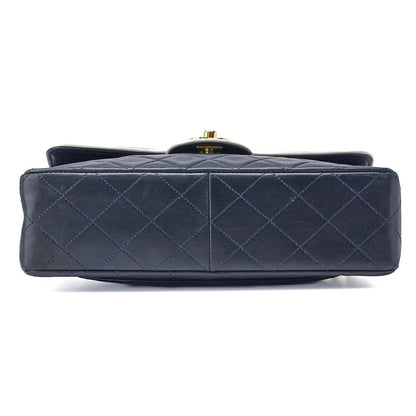 CHANEL Shoulder Tote Bag Matelasse Lambskin Bicolor Navy Gold-Tone Hardware Pre-Owned - Vintage La Charme
