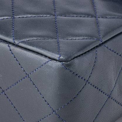 CHANEL Shoulder Tote Bag Matelasse Lambskin Bicolor Navy Gold-Tone Hardware Pre-Owned - Vintage La Charme