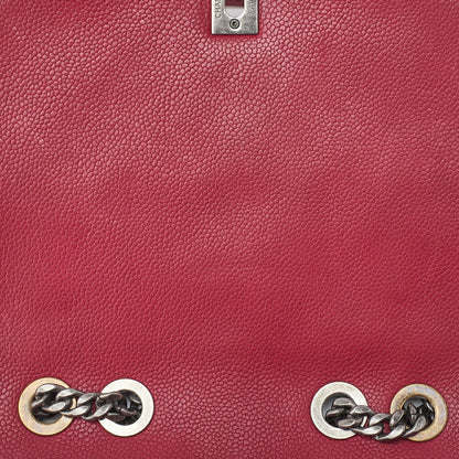CHANEL Shoulder Tote Bag Matelasse Full Flap Chain Caviar Skin Red Gold-Tone Hardware Pre-Owned - Vintage La Charme