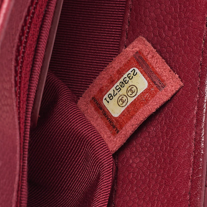CHANEL Shoulder Tote Bag Matelasse Full Flap Chain Caviar Skin Red Gold-Tone Hardware Pre-Owned - Vintage La Charme