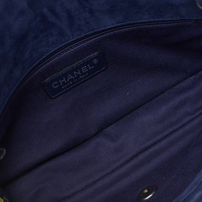 CHANEL Shoulder Bag Tote Bag Matelasse Sparkle Leather Navy Silver-Tone Hardware Pre-Owned - Vintage La Charme