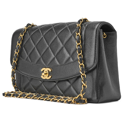 CHANEL Shoulder Bag Tote Bag Matelasse Caviar Skin Black Gold-Tone Hardware Pre-Owned - Vintage La Charme