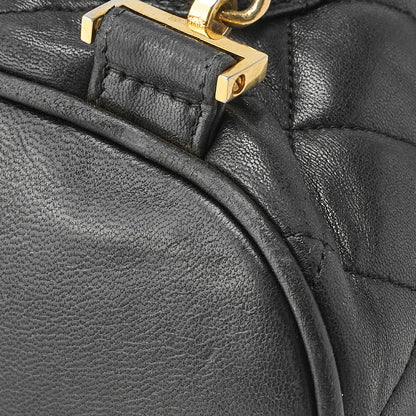 CHANEL Shoulder Backpack Bag Matelasse Lambskin Black Gold-Tone Hardware Pre-Owned - Vintage La Charme