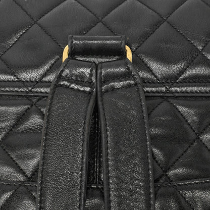 CHANEL Shoulder Backpack Bag Matelasse Lambskin Black Gold-Tone Hardware Pre-Owned - Vintage La Charme