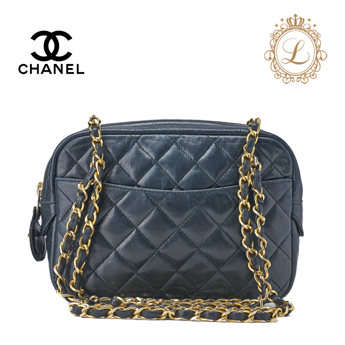 CHANEL Shoulder Tote Bag Matelasse Lambskin Black Gold-Tone Hardware Pre-Owned - Vintage La Charme