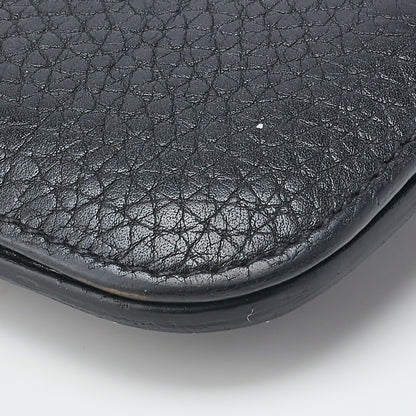 HERMES Dogon Long Two-Fold Wallet Togo Black Silver-Tone Hardware Pre-Owned - Vintage La Charme