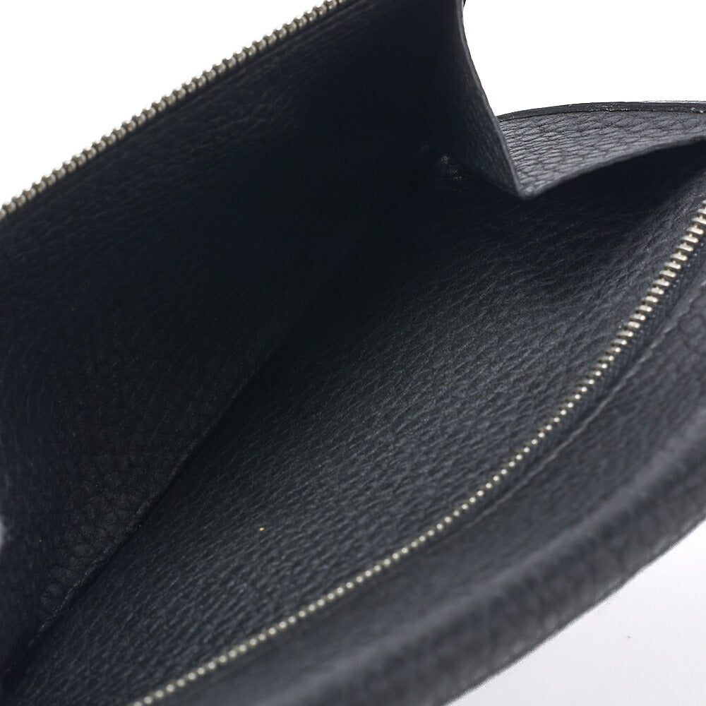 HERMES Dogon Long Two-Fold Wallet Togo Black Silver-Tone Hardware Pre-Owned - Vintage La Charme