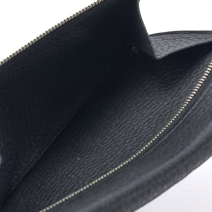 HERMES Dogon Long Two-Fold Wallet Togo Black Silver-Tone Hardware Pre-Owned - Vintage La Charme
