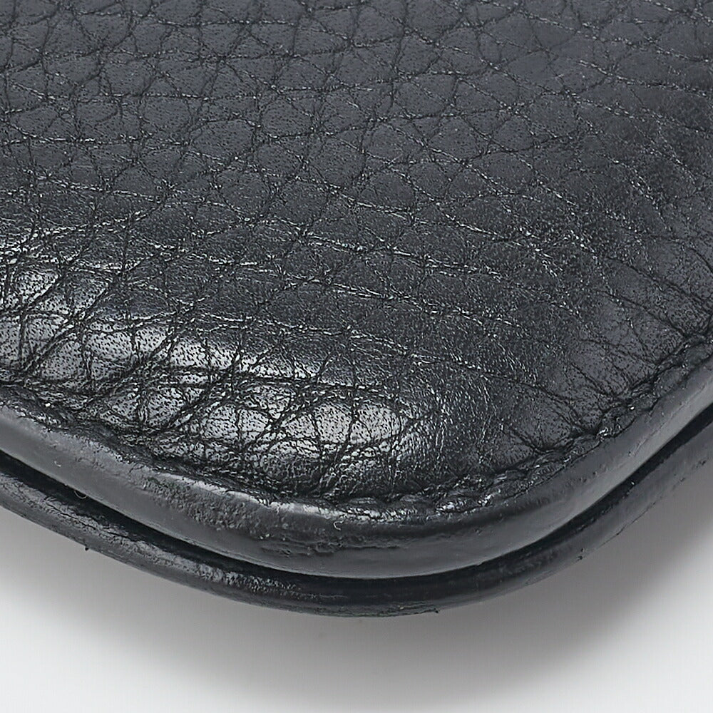 HERMES Dogon Long Two-Fold Wallet Togo Black Silver-Tone Hardware Pre-Owned - Vintage La Charme