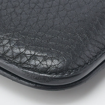 HERMES Dogon Long Two-Fold Wallet Togo Black Silver-Tone Hardware Pre-Owned - Vintage La Charme