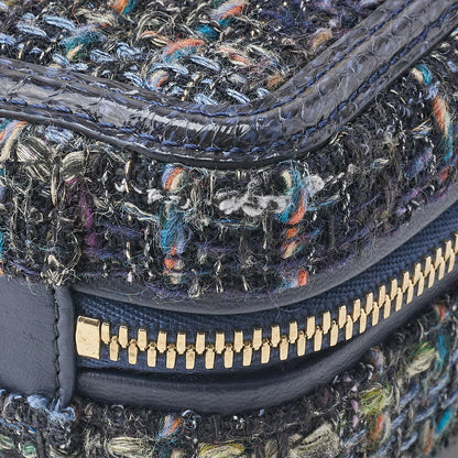 CHANEL Shoulder Tote Bag Coco Mark CC Filigree 2WAY Python Tweed Navy Gold-Tone Hardware Pre-Owned - Vintage La Charme
