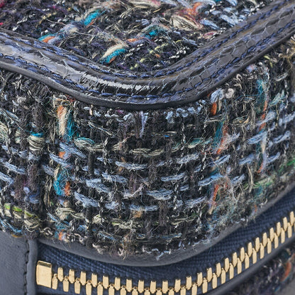 CHANEL Shoulder Tote Bag Coco Mark CC Filigree 2WAY Python Tweed Navy Gold-Tone Hardware Pre-Owned - Vintage La Charme