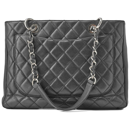 CHANEL Shoulder Tote Bag Matelasse GST Caviskin Black Silver-Tone Hardware Pre-Owned - Vintage La Charme