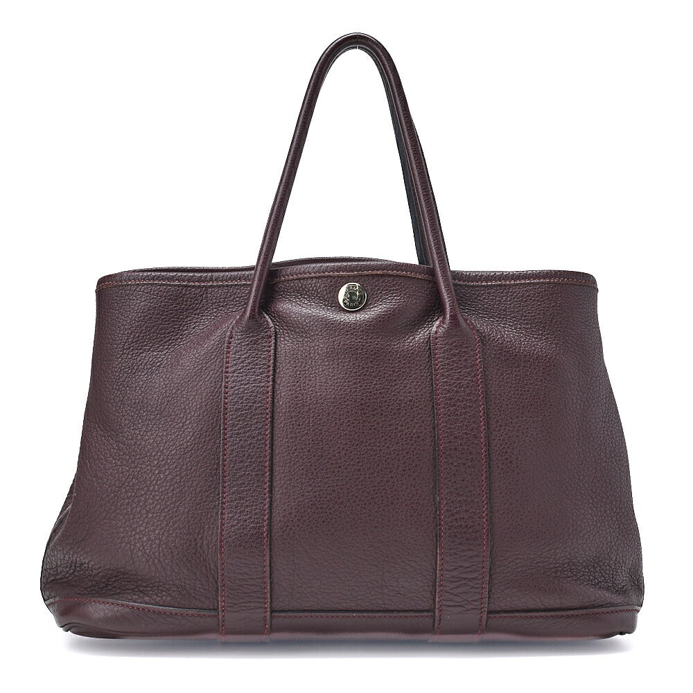 HERMES Garden Party TPM Tote Bag Negonda Prune Silver-Tone Hardware Pre-Owned - Vintage La Charme