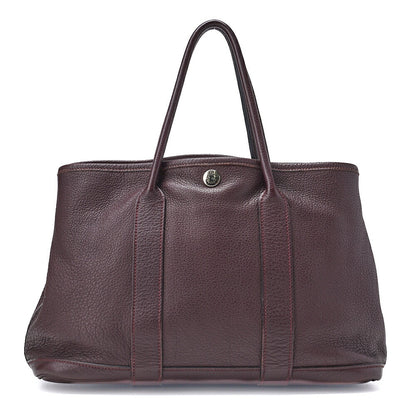 HERMES Garden Party TPM Tote Bag Negonda Prune Silver-Tone Hardware Pre-Owned - Vintage La Charme