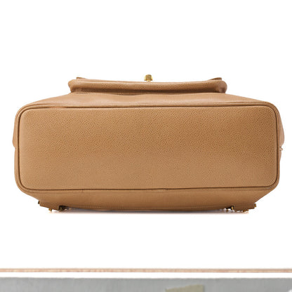 CHANEL Shoulder Backpack Bag Outside Flap Drawstring Type Caviar Skin Beige Gold-Tone Hardware Pre-Owned - Vintage La Charme