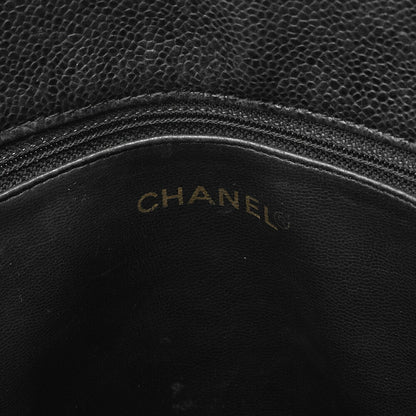 CHANEL Shoulder Tote Bag Triple Coco Double Chain Shoulder Caviar Skin Black Gold-Tone Hardware Pre-Owned - Vintage La Charme