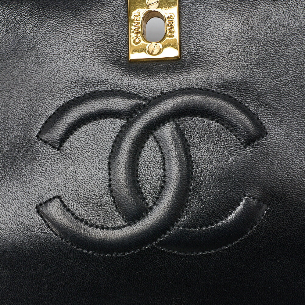 CHANEL Shoulder Bag Matelasse Lambskin Black Gold-Tone Hardware Pre-Owned - Vintage La Charme