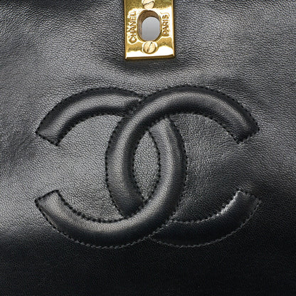 CHANEL Shoulder Bag Matelasse Lambskin Black Gold-Tone Hardware Pre-Owned - Vintage La Charme