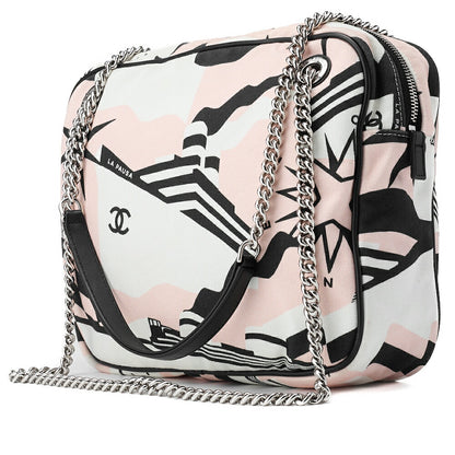 Chanel Shoulder Tote Bag Cruise Line Coco Charm Canvas Multicolor Silver-Tone Hardware Pre-Owned - Vintage La Charme