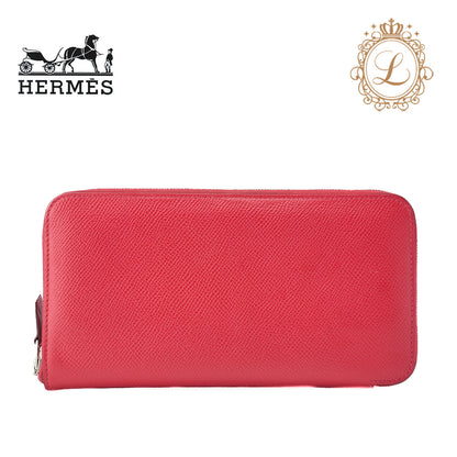 HERMES Azap Long Round Wallet, Epson, Rose Jaipur, Silver-Tone Hardware, Pre-Owned - Vintage La Charme