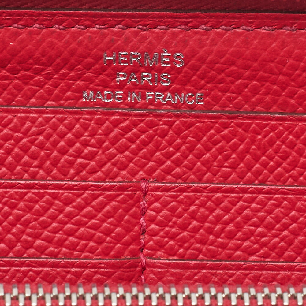 HERMES Azap Long Round Wallet, Epson, Rose Jaipur, Silver-Tone Hardware, Pre-Owned - Vintage La Charme