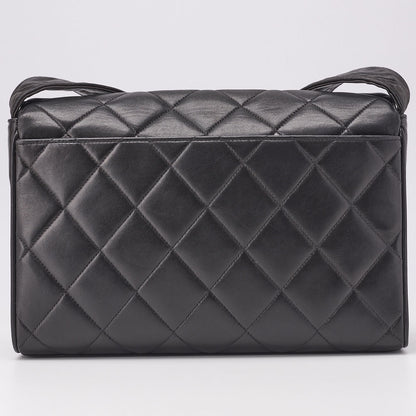 CHANEL Shoulder Bag, Matelasse, Chain Shoulder, Lambskin, Black, Gold-Tone Hardware, Pre-Owned - Vintage La Charme
