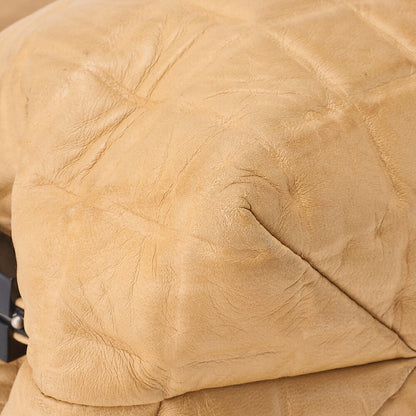CHANEL Shoulder Bag, Chain Shoulder, Gamaguchi, Canvas, Beige, Silver-Tone Hardware, Pre-Owned - Vintage La Charme