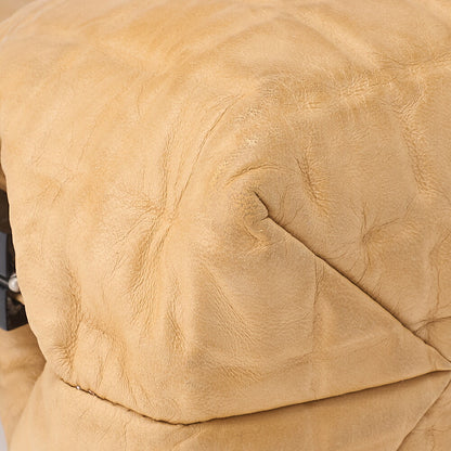 CHANEL Shoulder Bag, Chain Shoulder, Gamaguchi, Canvas, Beige, Silver-Tone Hardware, Pre-Owned - Vintage La Charme