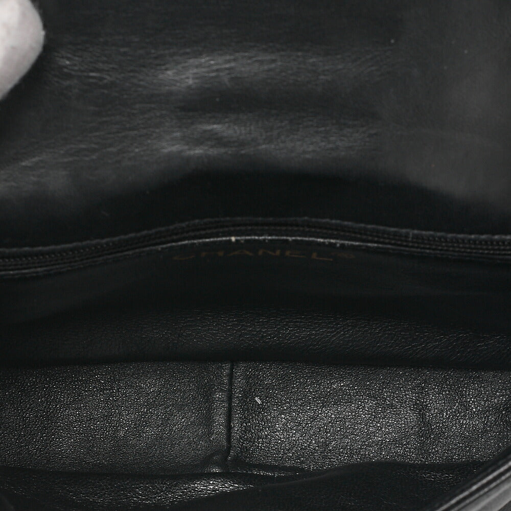 CHANEL Shoulder Bag, Chain Shoulder, Coco Mark, Lambskin, Black, Gold-Tone Hardware, Pre-Owned - Vintage La Charme
