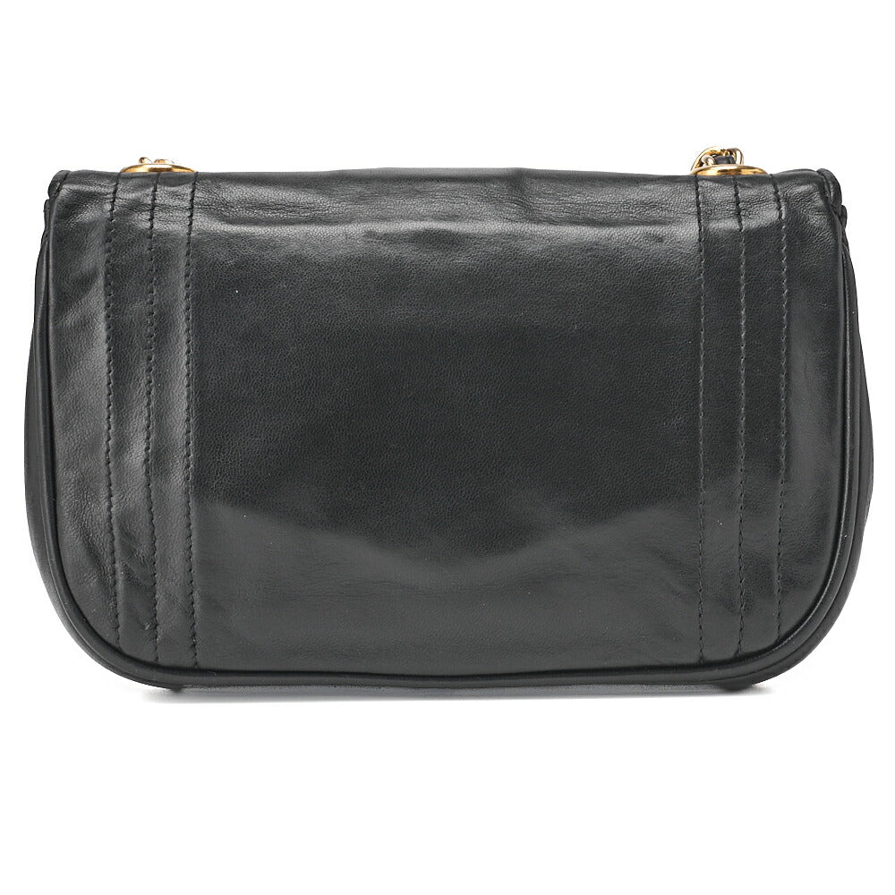 CHANEL Shoulder Bag, Chain Shoulder, Coco Mark, Lambskin, Black, Gold-Tone Hardware, Pre-Owned - Vintage La Charme