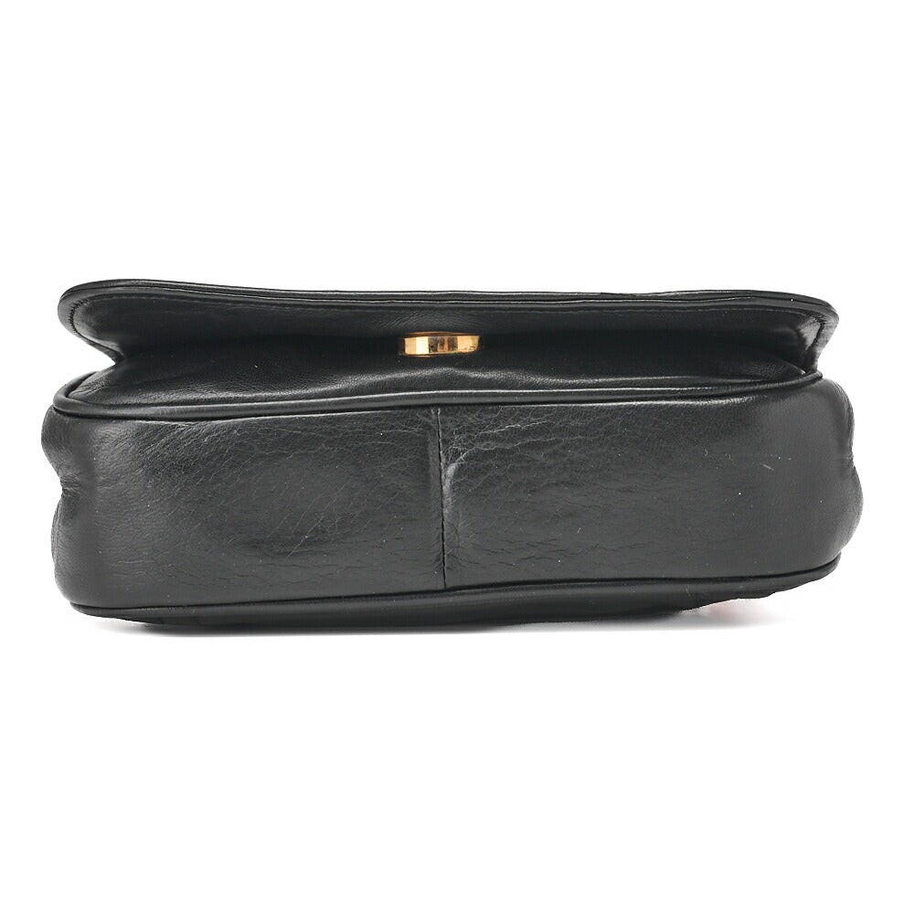 CHANEL Shoulder Bag, Chain Shoulder, Coco Mark, Lambskin, Black, Gold-Tone Hardware, Pre-Owned - Vintage La Charme