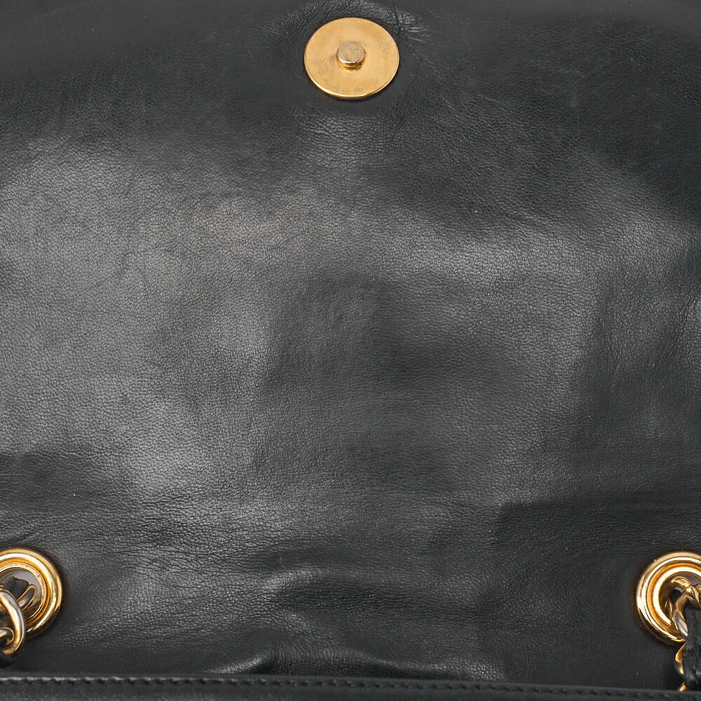 CHANEL Shoulder Bag, Chain Shoulder, Coco Mark, Lambskin, Black, Gold-Tone Hardware, Pre-Owned - Vintage La Charme
