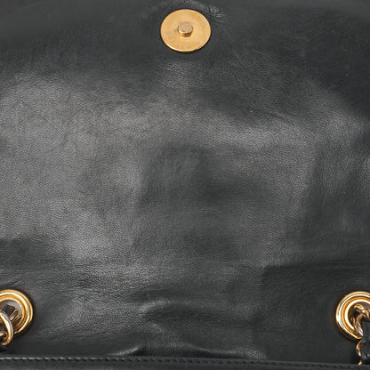 CHANEL Shoulder Bag, Chain Shoulder, Coco Mark, Lambskin, Black, Gold-Tone Hardware, Pre-Owned - Vintage La Charme