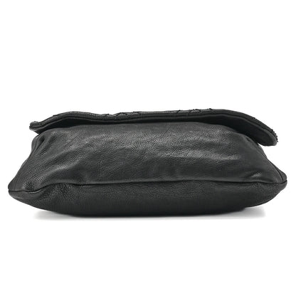 CHANEL Shoulder Bag, Chain Shoulder, Matelasse, Caviar Skin, Black, Silver-Tone Hardware, Pre-Owned - Vintage La Charme