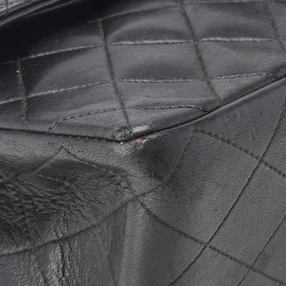 CHANEL Shoulder Bag, Matelasse Double Flap, Lambskin, Black, Gold-Tone Hardware, Pre-Owned - Vintage La Charme