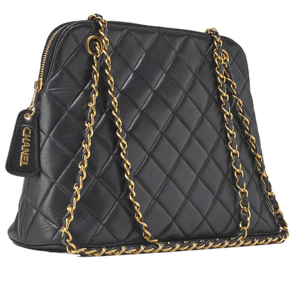 CHANEL Shoulder Bag Matelasse Chain Shoulder Lambskin Black Gold-Tone Hardware Pre-Owned - Vintage La Charme
