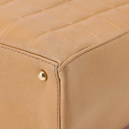 CHANEL Shoulder Tote Bag Choco Bar Coco Mark Lambskin Beige Gold-Tone Hardware Pre-Owned - Vintage La Charme