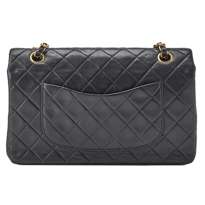 CHANEL Shoulder Bag, Chain Shoulder, Matelasse, Lambskin, Black, Gold-Tone Hardware, Pre-Owned - Vintage La Charme