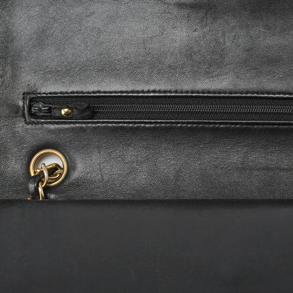 CHANEL Shoulder Bag, Chain Shoulder, Matelasse, Lambskin, Black, Gold-Tone Hardware, Pre-Owned - Vintage La Charme
