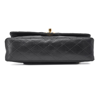 CHANEL Shoulder Bag, Chain Shoulder, Matelasse, Lambskin, Black, Gold-Tone Hardware, Pre-Owned - Vintage La Charme