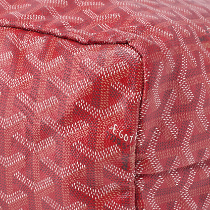 GOYARD Saint Louis PM Tote Bag Coated Canvas Red Silver-Tone Hardware Pre-Owned - Vintage La Charme