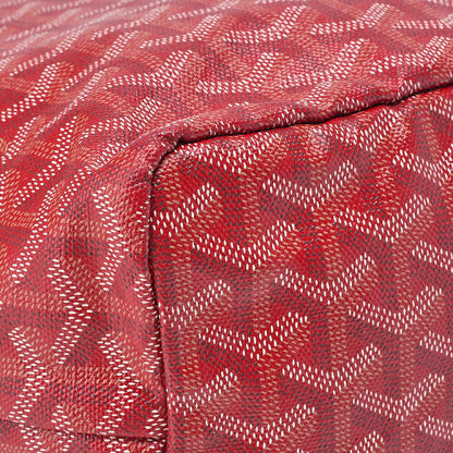 GOYARD Saint Louis PM Tote Bag Coated Canvas Red Silver-Tone Hardware Pre-Owned - Vintage La Charme