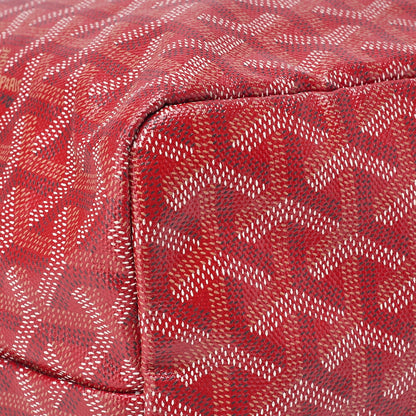 GOYARD Saint Louis PM Tote Bag Coated Canvas Red Silver-Tone Hardware Pre-Owned - Vintage La Charme