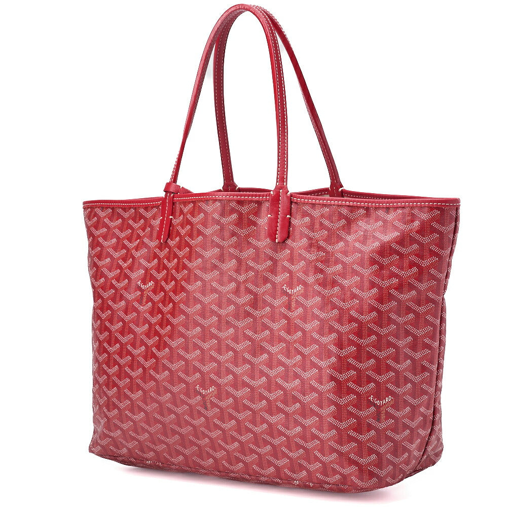 GOYARD Saint Louis PM Tote Bag Coated Canvas Red Silver-Tone Hardware Pre-Owned - Vintage La Charme