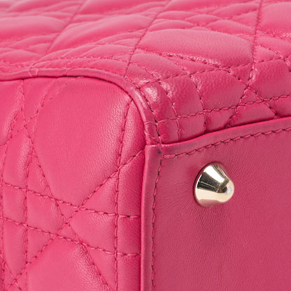 Dior Lady Dior Cannage 2WAY Handbag Lambskin Pink Gold-Tone Hardware Pre-Owned - Vintage La Charme