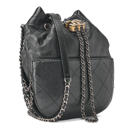 CHANEL Shoulder Bag, Chain Shoulder, Matelasse, Caviar Skin, Black, Gold-Tone Hardware, Pre-Owned - Vintage La Charme
